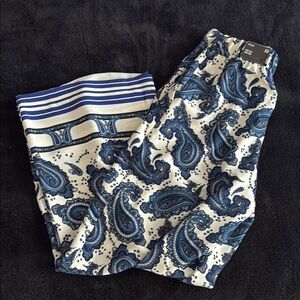 Express NEW Blue Paisley and Striped pants